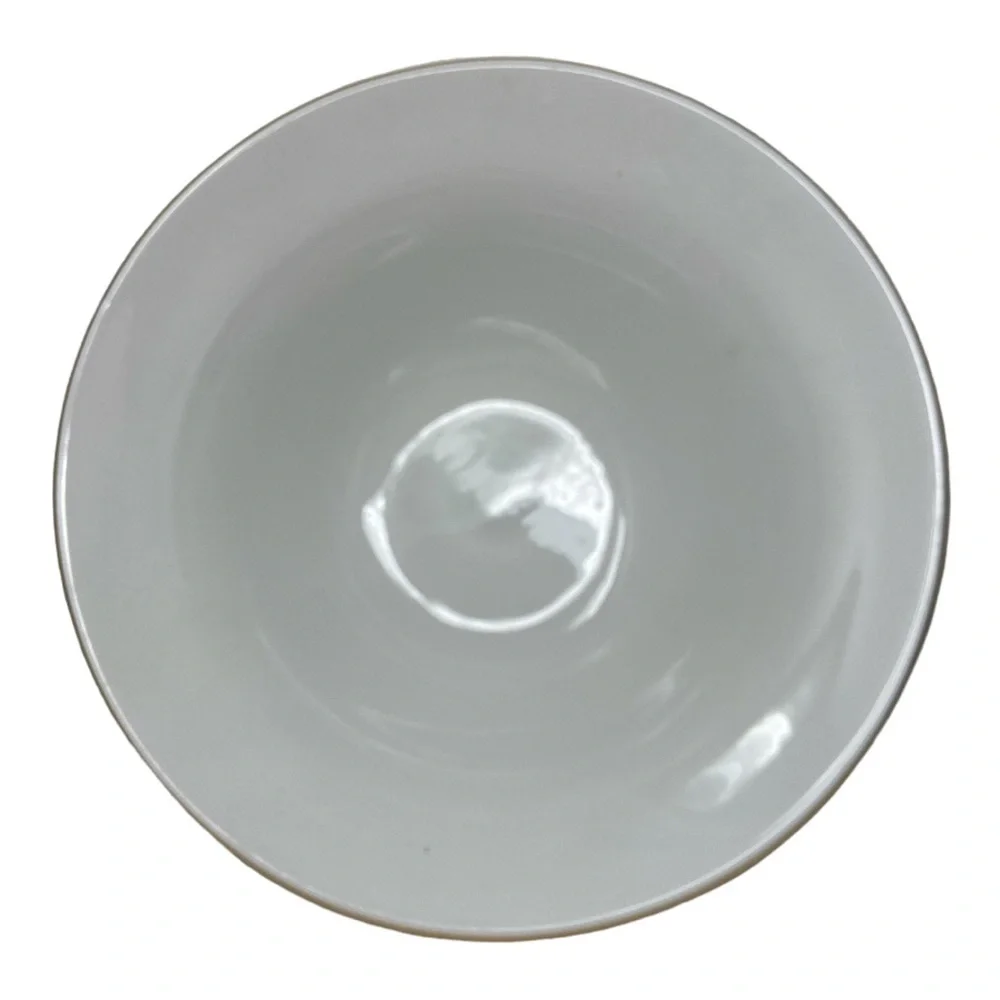 Pier 1 Large Pasta Bowl. White with Gold Rim Trimming. 12”x 4.5”